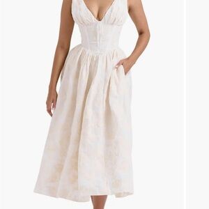 House of CB White Plunge Maxi Dress
